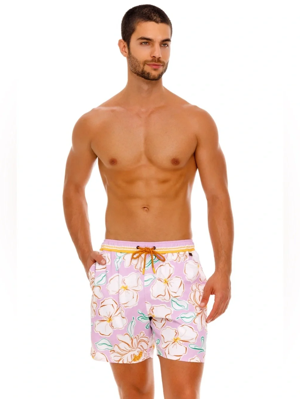 New Free People Agua Bendita MENS Joe Floral Swim Trunks Swimsuit sz 38/XL